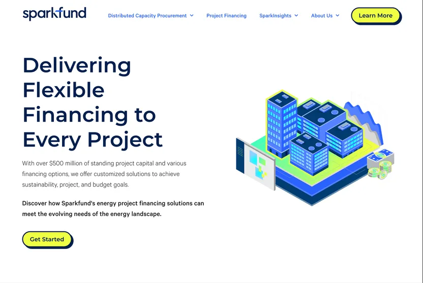 Screenshot of SparkOS Energy Project Management Platform