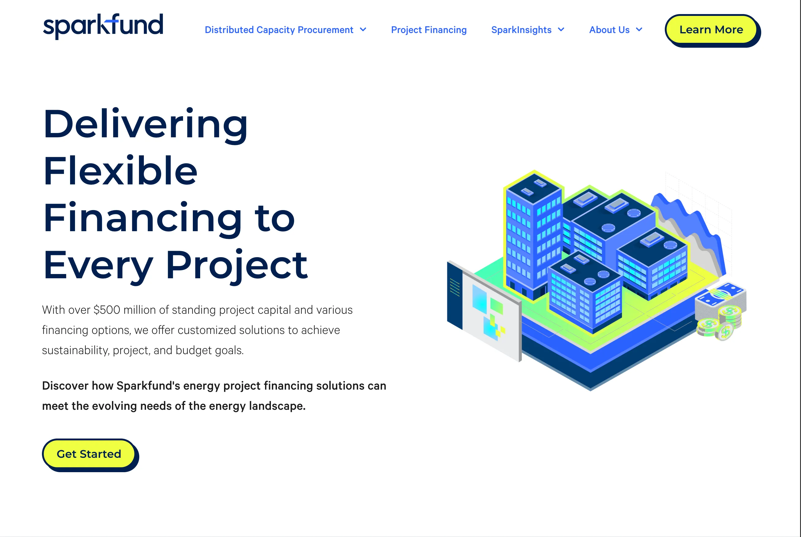 Screenshot of SparkOS Energy Project Management Platform