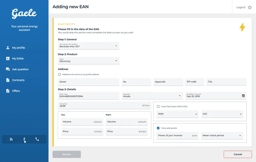 Screenshot of the Gaele project