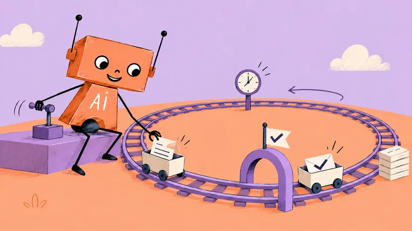 An AI agent coordinating document tasks along a workflow with timing and approval checkpoints