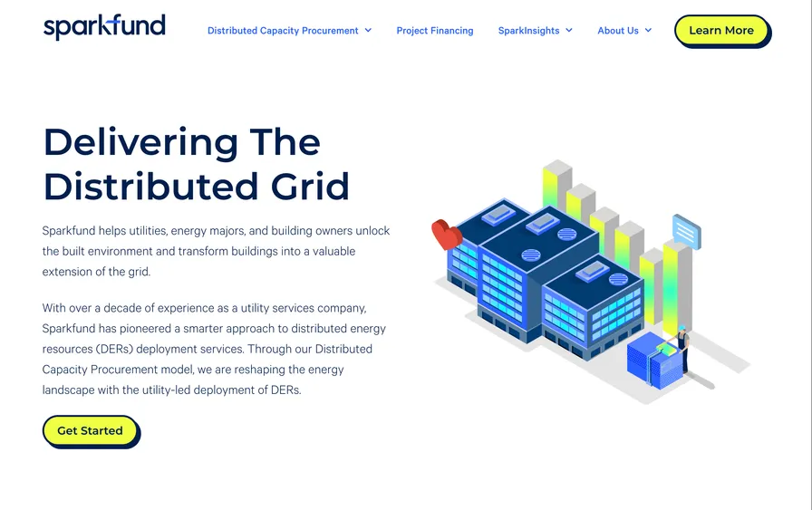Sparkfund main web page screenshot
