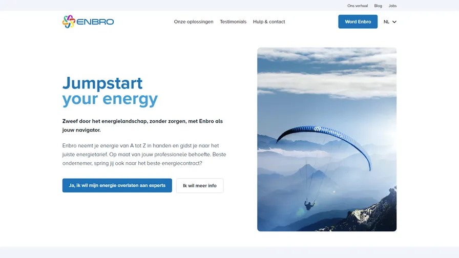 Enbro main web page screenshot