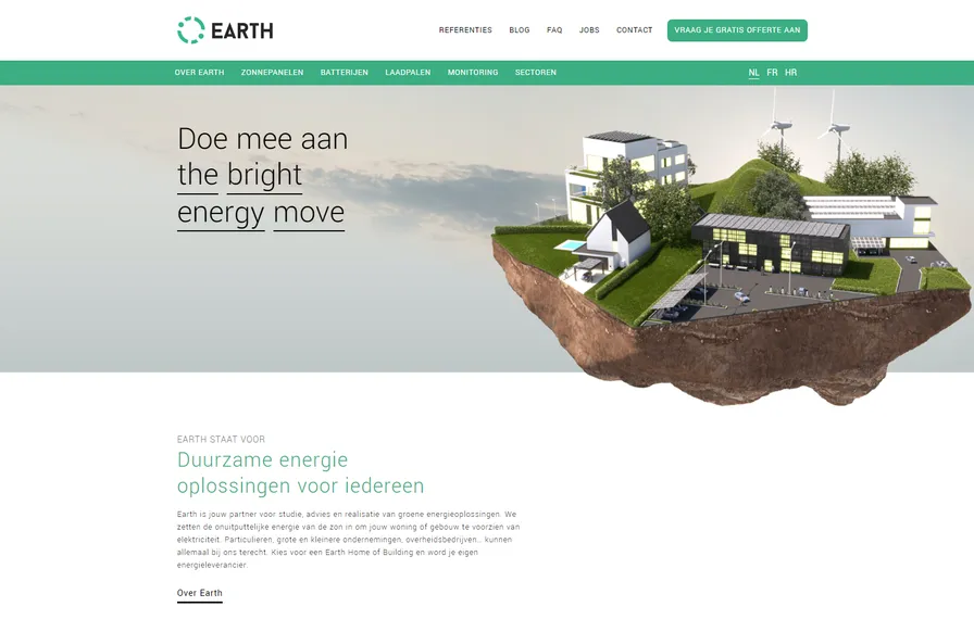 Earth main web page screenshot