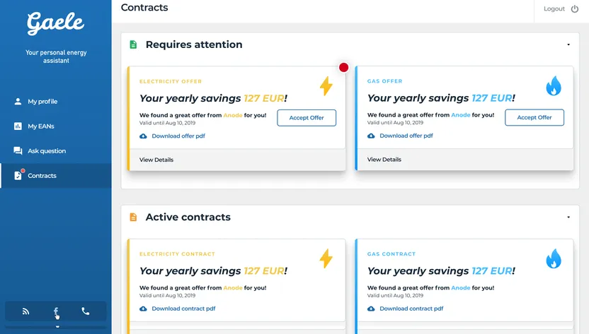 Screenshot of the Gaele project