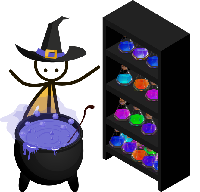 A witcher boils potion